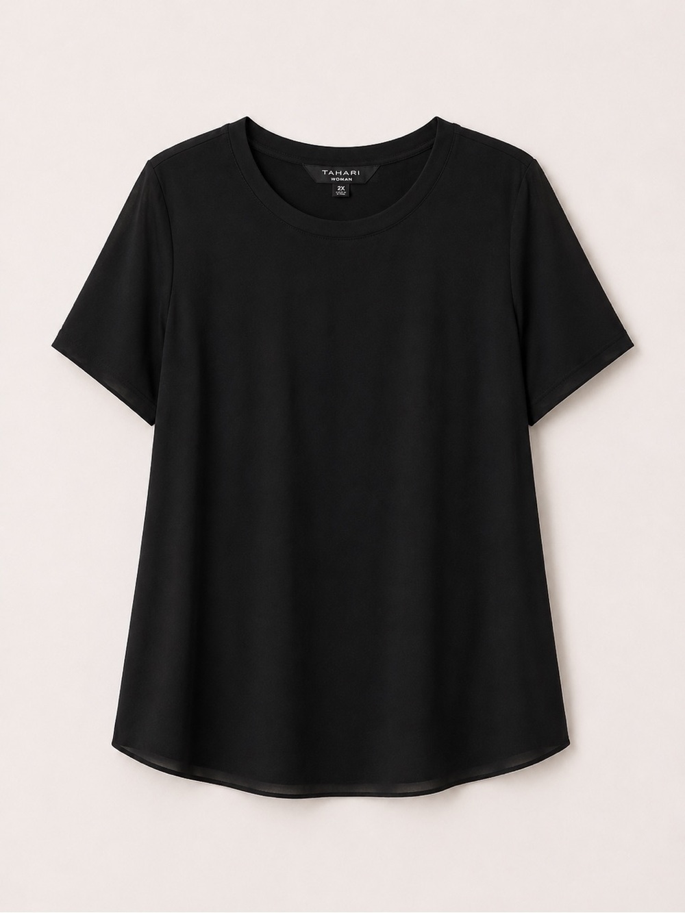 NWT New Tahari Plus Size Black Top 2X